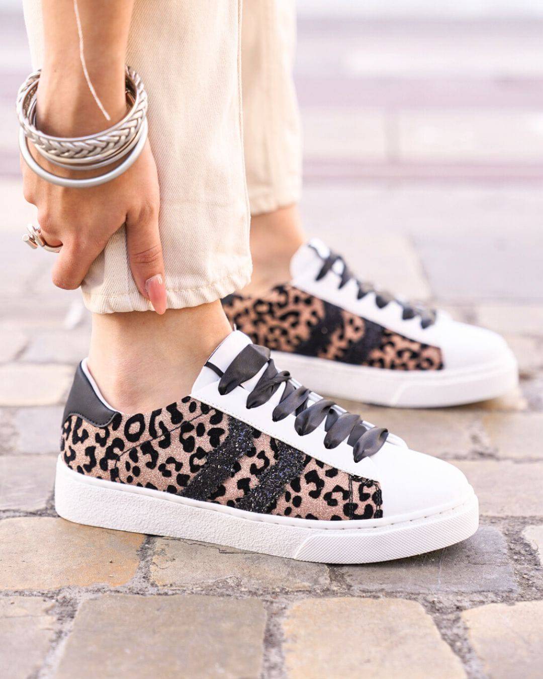 Damen-sneakers Leopard - CL07 GOLD - Casualmode.de
