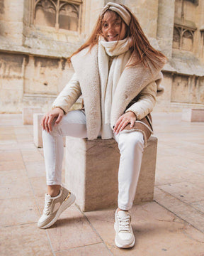 Sneaker für Frauen in Beige mit Schnürung - Giana - Casualmode.de