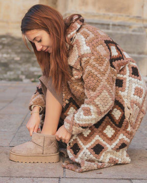 Bottines femme taupe à plateforme fourrées - Alexane - Casualmode.de