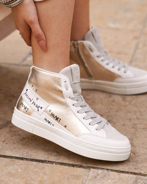 Damen-High-Top-Sneaker in Gold - Gabrielle - Casualmode.de