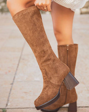 Bottes femme camel à talon - Elinor - Casualmode.de